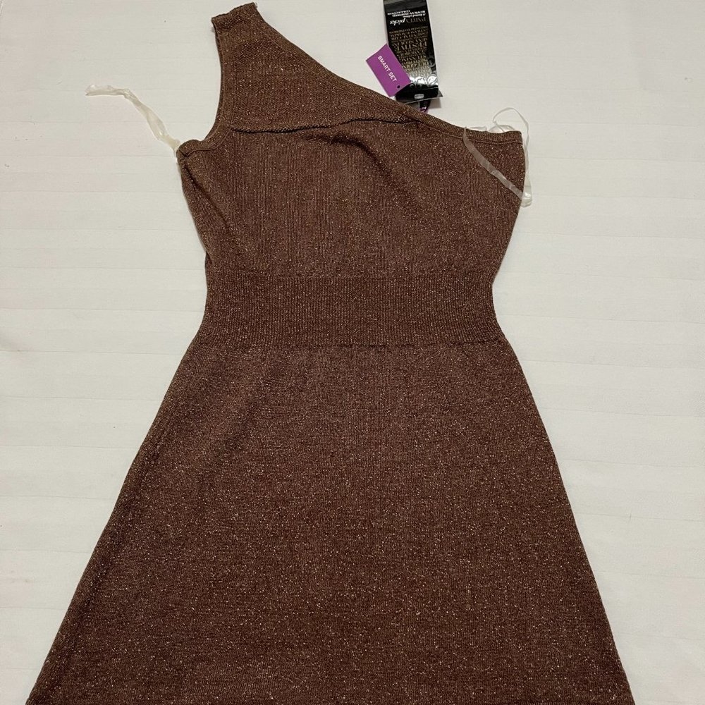 Brown sparkle women's stretchy top Size S